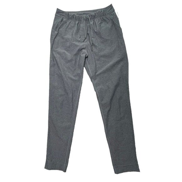 Lululemon Heathered Slate Gray Jet Crop Slim Pants Jogger Lounge Pants Women's 2 - Picture 1 of 6
